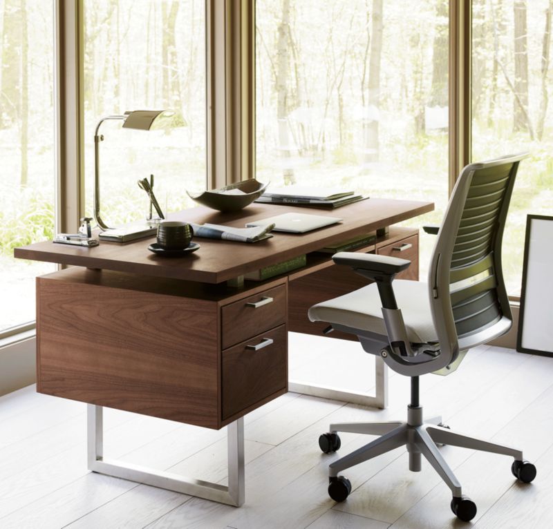 Clybourn Walnut Executive Desk - image 8 of 16