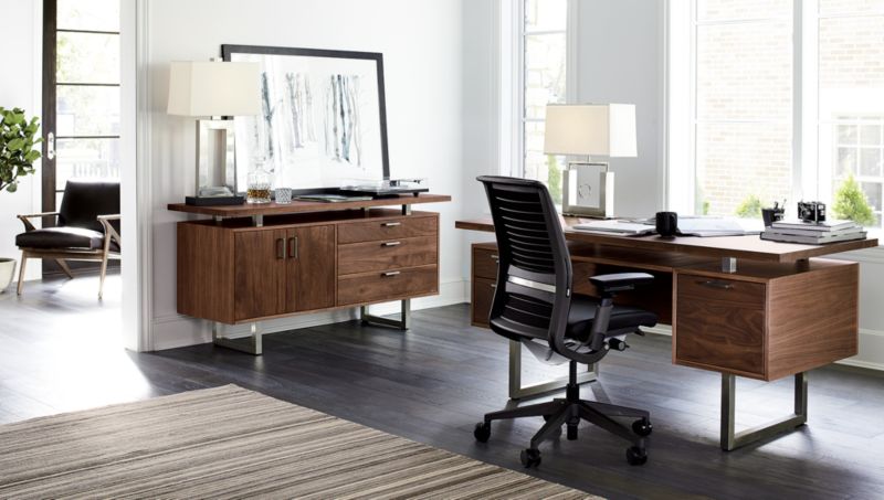 Clybourn Walnut Executive Desk - image 7 of 16