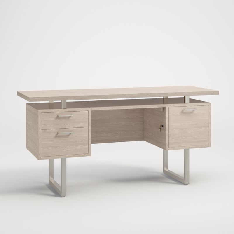 Clybourn Pickled Oak Executive Desk - image 3 of 7