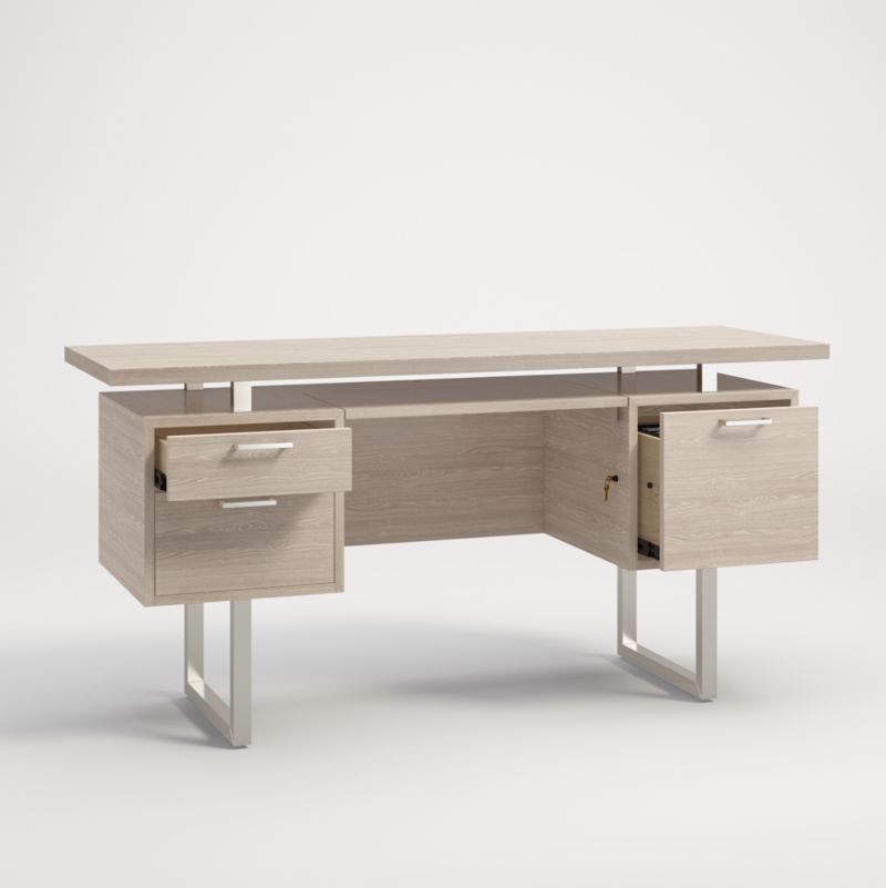 Clybourn Pickled Oak Executive Desk - image 2 of 7