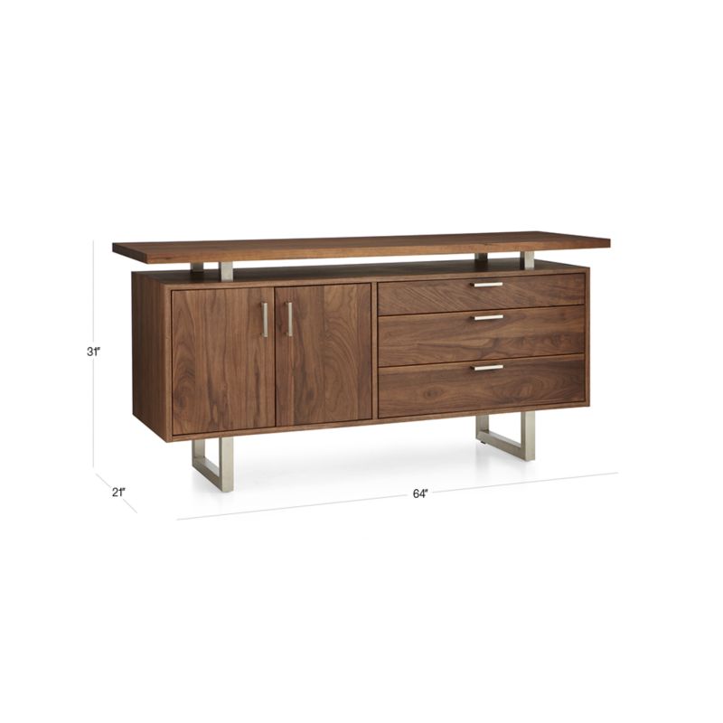 View Clybourn Walnut Credenza - image 2 of 10