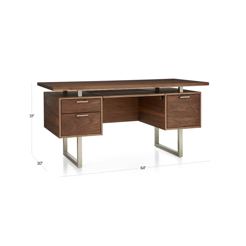 View Clybourn Walnut Executive Desk - image 2 of 17