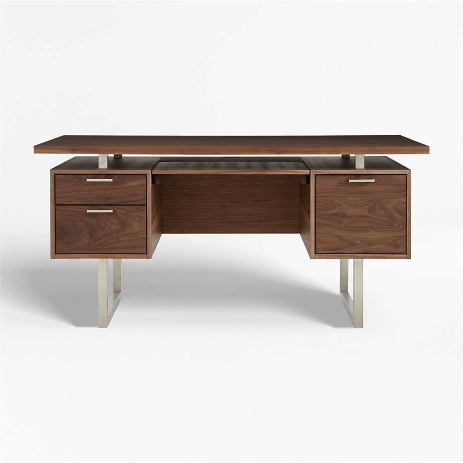 Clybourn Walnut Executive Desk + Reviews | Crate & Barrel