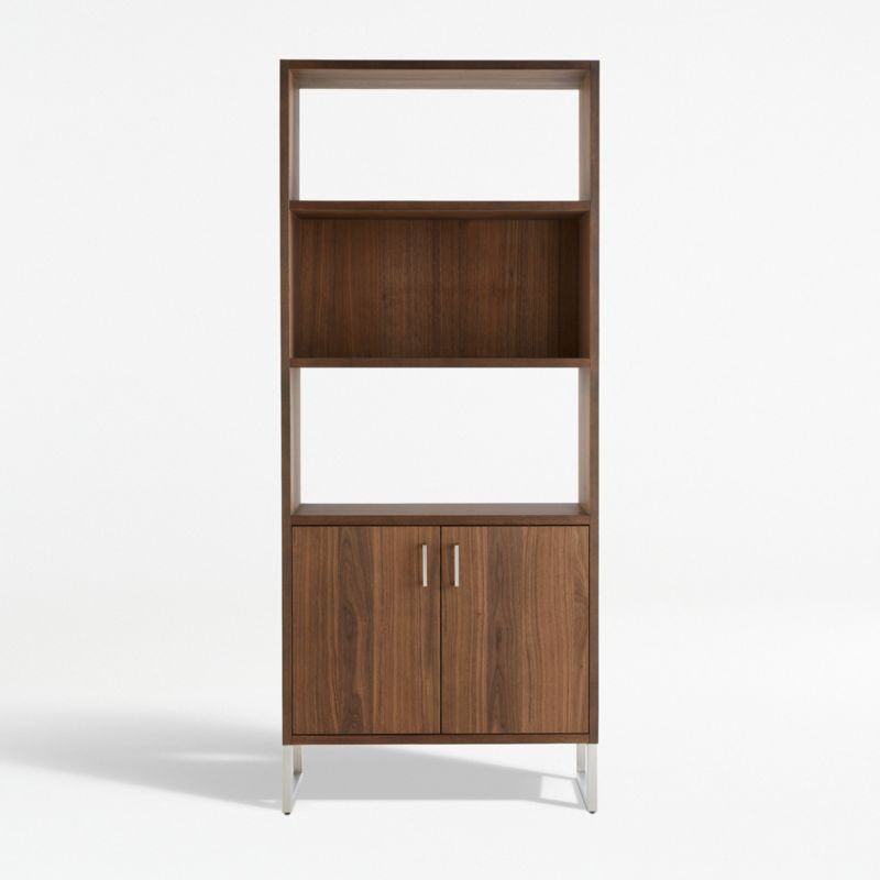 Clybourn 32" Walnut Storage Bookcase