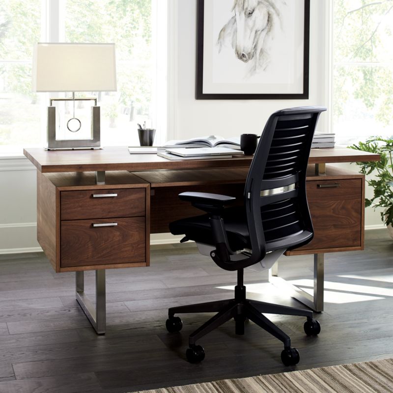 Clybourn Walnut Executive Desk - image 9 of 16