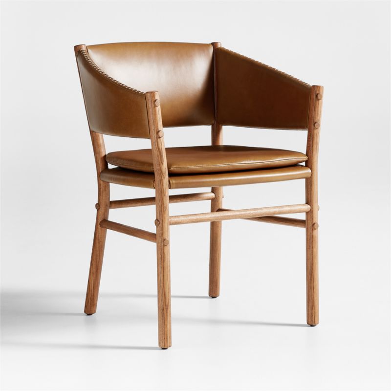 Clyde Brown Leather Dining Chair - image 3 of 7