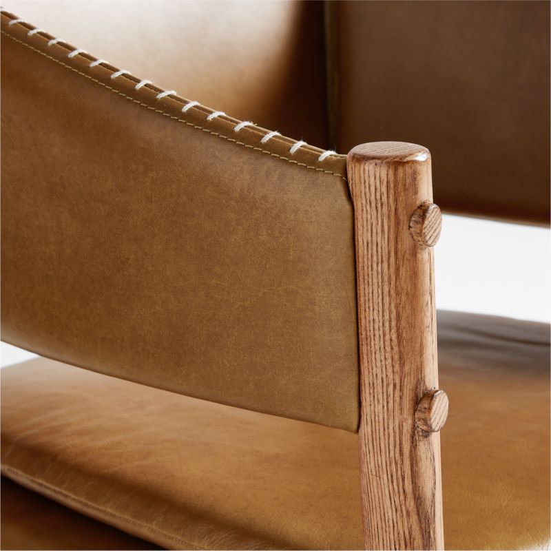 Clyde Brown Leather Dining Chair - image 6 of 7