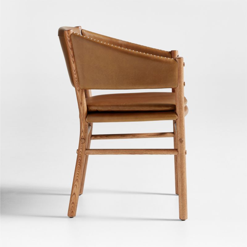 Clyde Brown Leather Dining Chair - image 4 of 7