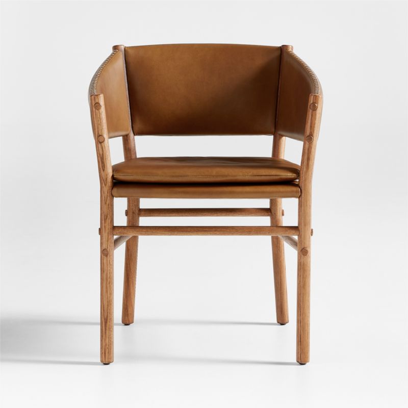 Clyde Brown Leather Dining Chair - image 0 of 7