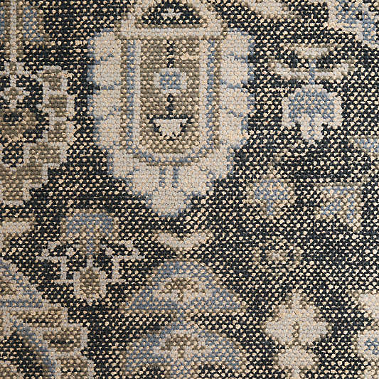 Combe Wool Traditional Handknotted Blue Rug Swatch 12"x18"