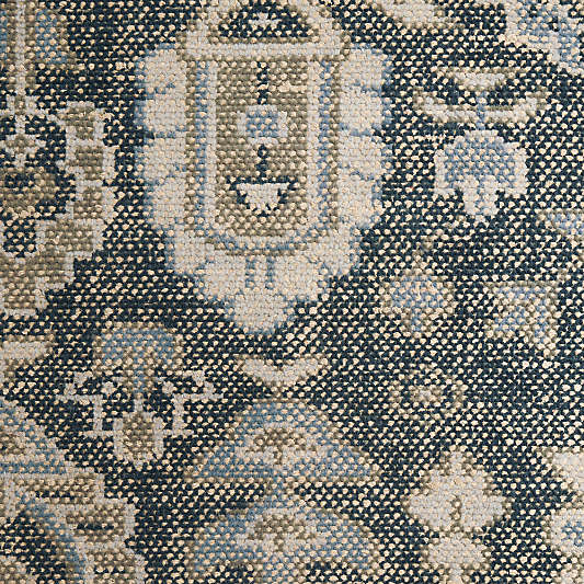 Combe Wool Traditional Handknotted Blue Rug Swatch 12"x18"