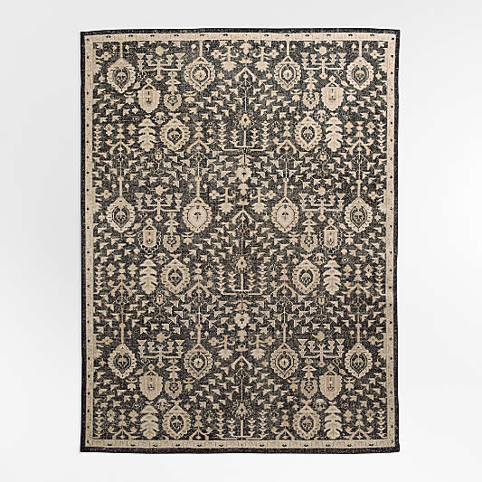 Combe Wool Traditional Handknotted Deep Brown Rug