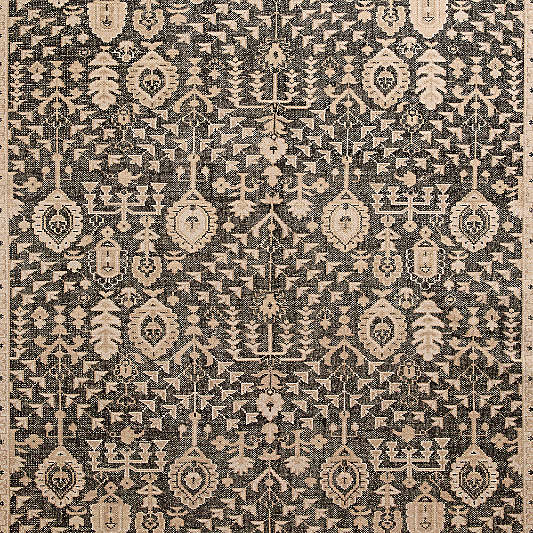 Combe Wool Traditional Handknotted Deep Brown Rug