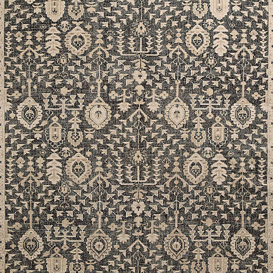 Combe Wool Traditional Handknotted Deep Brown Rug