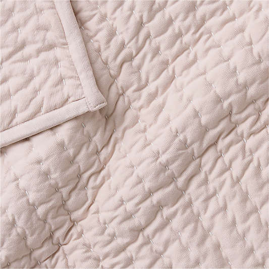 Comfy Tee Heirloom Stitched Lilac Rose 100% Organic Cotton Jersey Baby Crib Quilt
