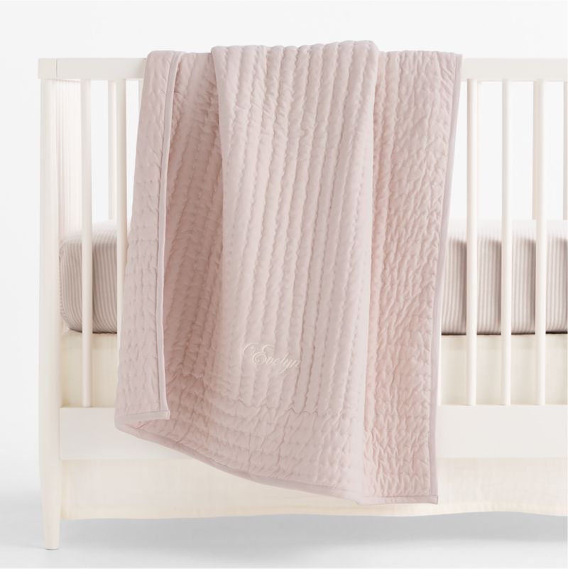 Comfy Tee Whisper Stripe Lilac Rose Organic Cotton Jersey Baby Crib Fitted Sheet - image 4 of 5