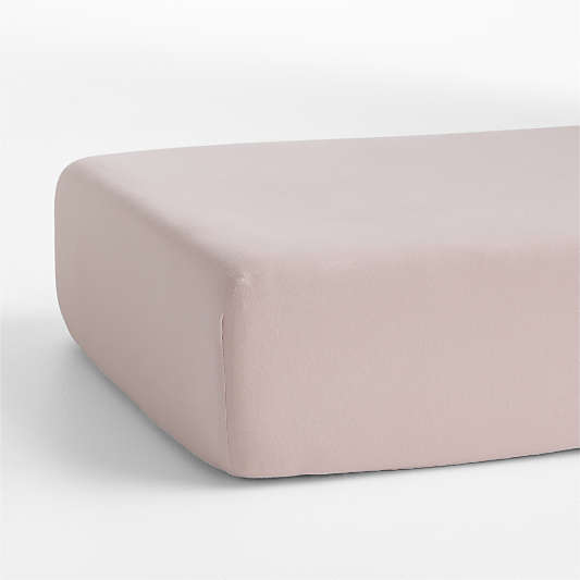 Comfy Tee Whisper Solid Lilac Rose Organic Cotton Jersey Baby Crib Fitted Sheet