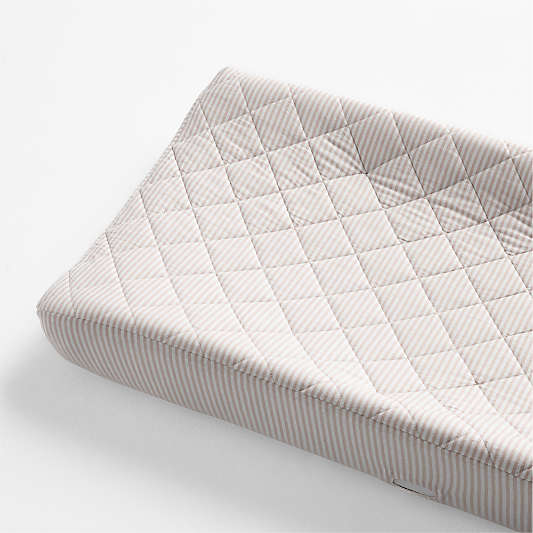 Comfy Tee Whisper Stripe Lilac Rose Organic Cotton Jersey Baby Changing Pad Cover