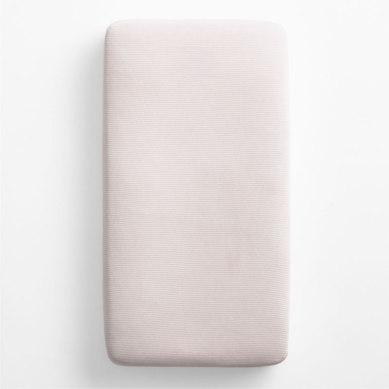Comfy Tee Whisper Stripe Lilac Rose Organic Cotton Jersey Baby Crib Fitted Sheet - image 2 of 5