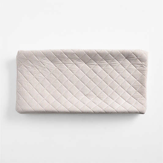 Comfy Tee Whisper Stripe Lilac Rose Organic Cotton Jersey Baby Changing Pad Cover