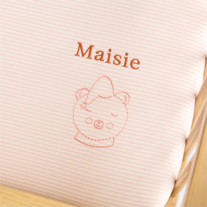 Comfy Tee Whisper Stripe Pink 100% Organic Cotton Jersey Baby Crib Fitted Sheet - image 4 of 11