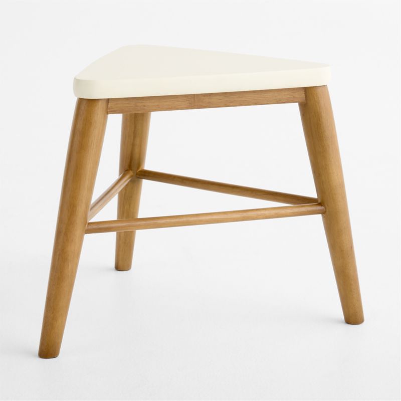 Campbell Cream and Natural Brown Wood Kids Play Stool - image 1 of 3