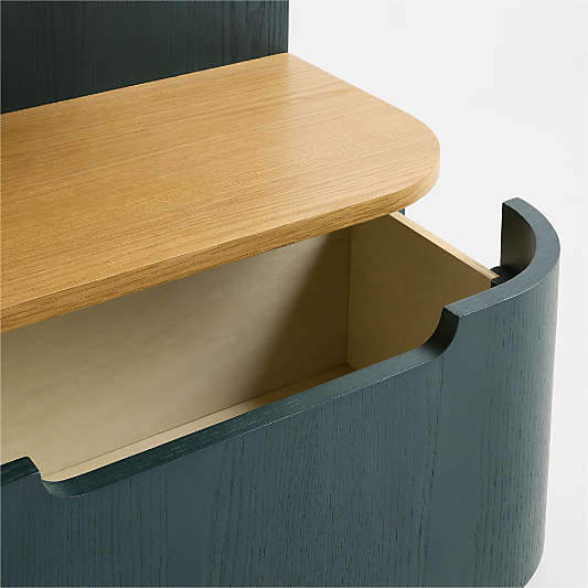 Compton Natural and Dyed Green Wood Kids Bookcase by Venus Williams