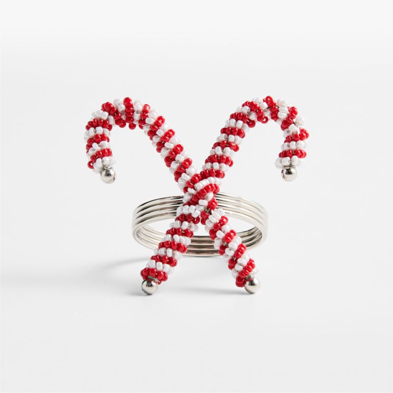 Beaded Candy Cane Napkin Rings, Set of 4 - image 1 of 2