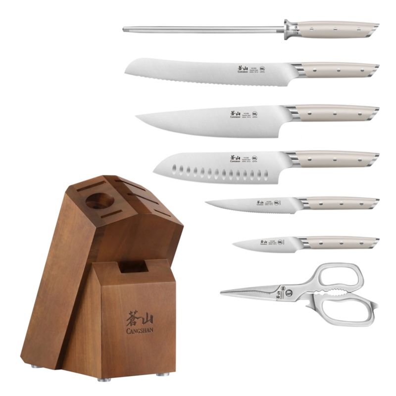 Cangshan Akka Taupe 8-Piece Knife Block Set - image 3 of 6