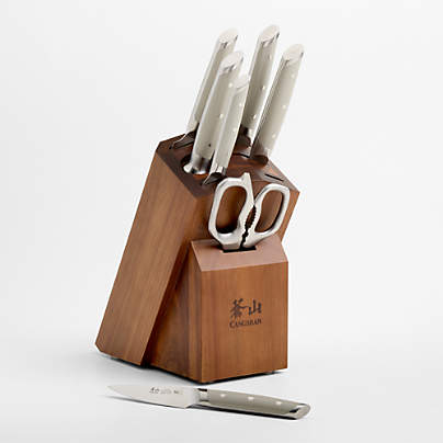 Cangshan Akka Taupe 8-Piece Knife Block Set
