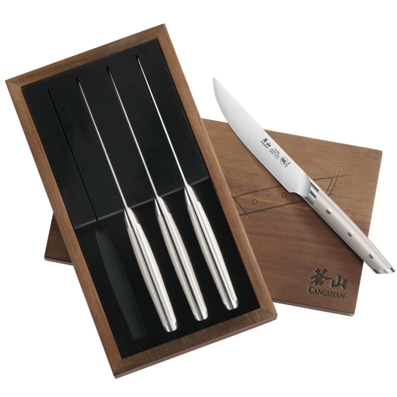 Cangshan Akka Taupe Steak Knives, Set of 4 - image 4 of 7