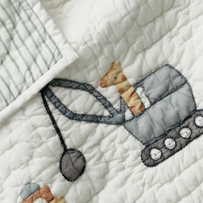 Construction Crossing Organic Cotton Baby Crib Quilt - image 5 of 6