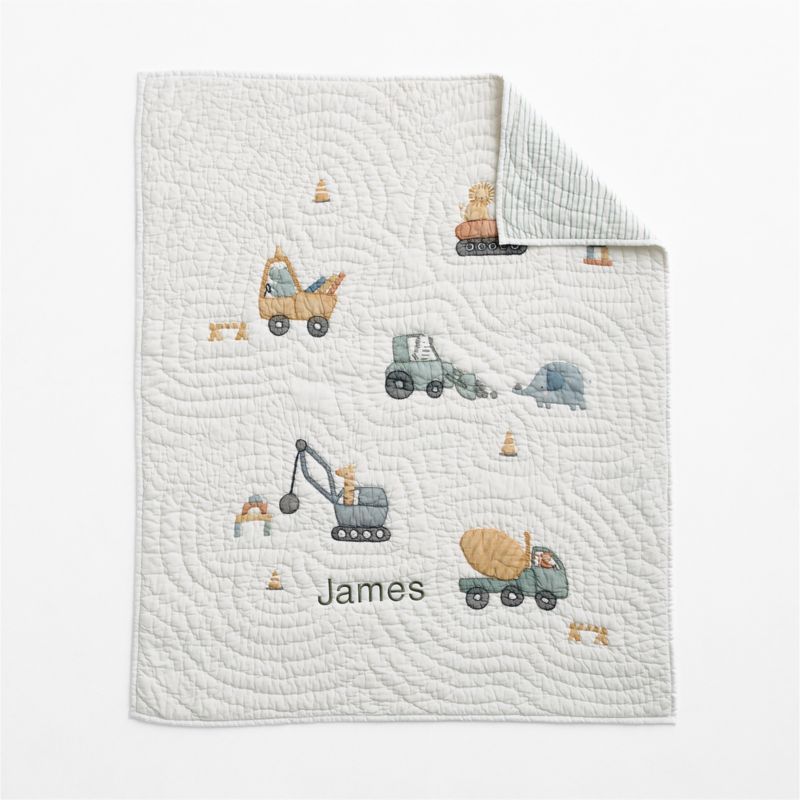 Construction Crossing Organic Cotton Baby Crib Quilt - image 2 of 6