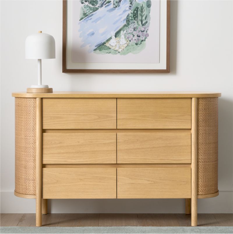 Canyon 56" Natural Wood Wide 6-Drawer Kids Dresser by Leanne Ford - image 2 of 17