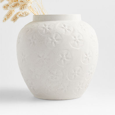 View Coastal White Vase 9" details