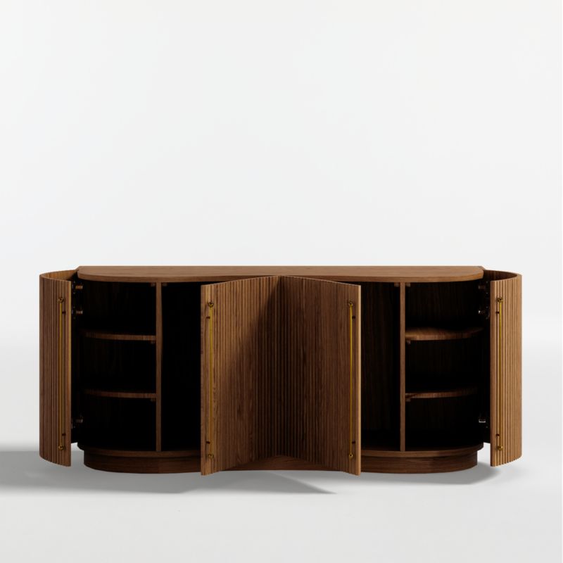 Coastline 72" Barley Wood Fluted Credenza by Brigette Romanek - image 5 of 10