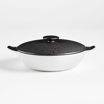 View Coco Black-and-White Covered Round Dish by Leanne Ford details