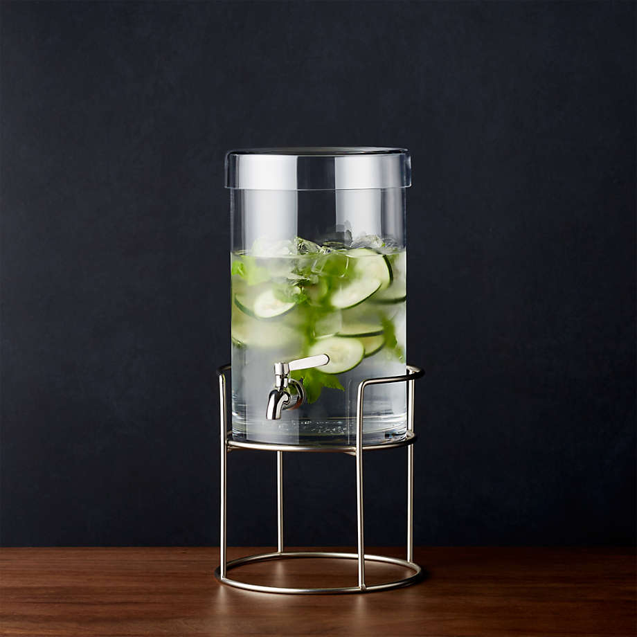 1.5-Gallon Cold Drink Dispenser with Silver Stand + Reviews | Crate & Barrel