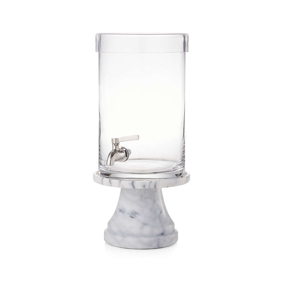 Cold Drink Dispenser with French Kitchen White Marble Stand +