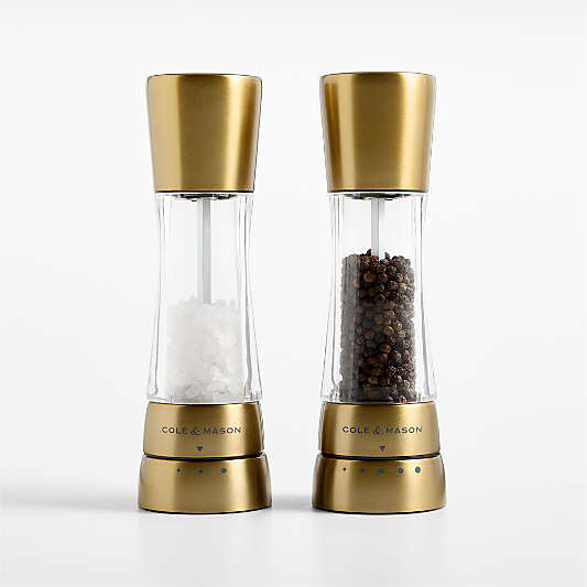 Cole & Mason Derwent Gold Finish Adjustable Salt Mill