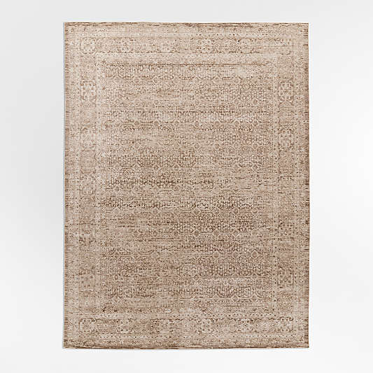 Colesbourne Wool Blend Traditional Handwoven Brown Rug