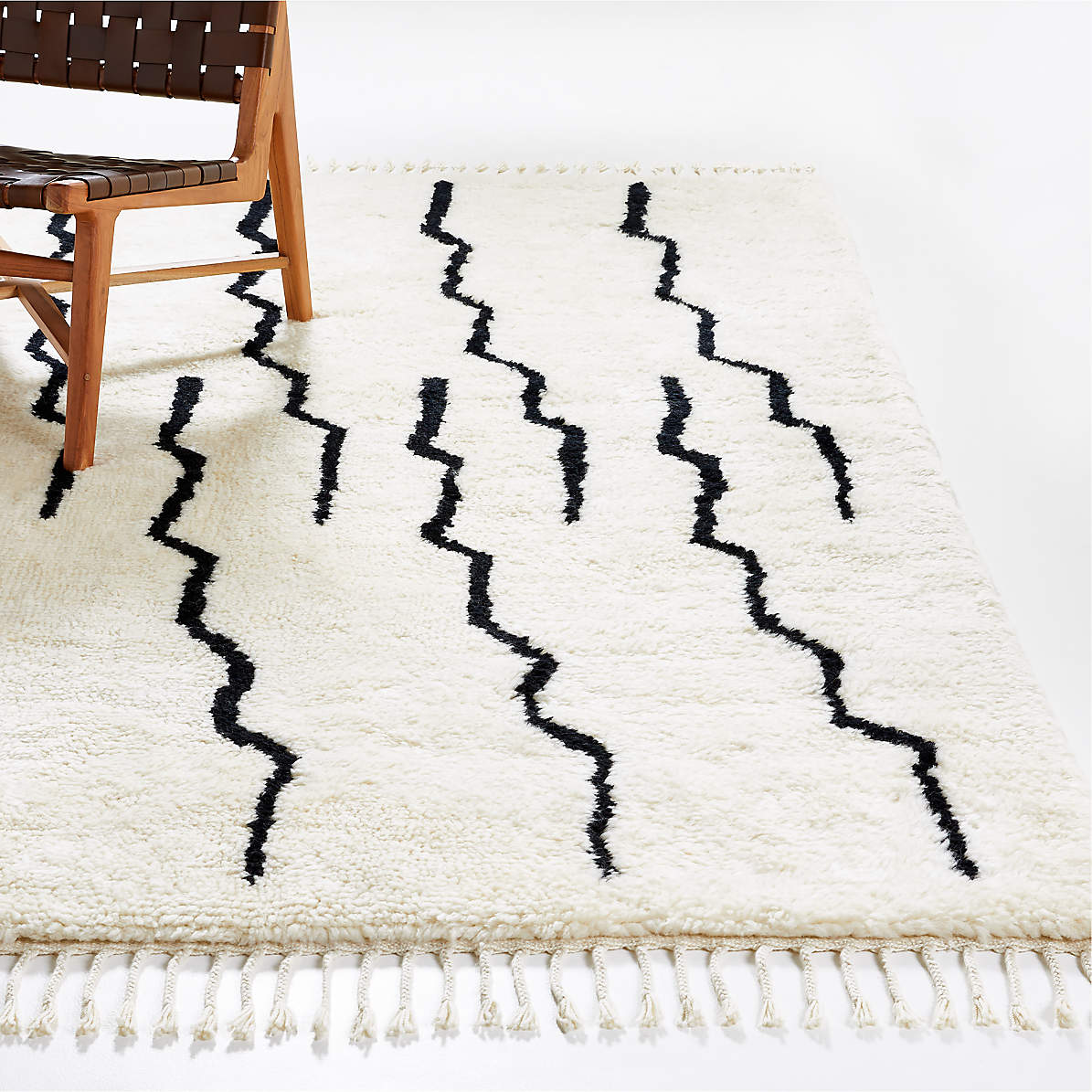Coleto Black And White Abstract Rug, Black And White Rug