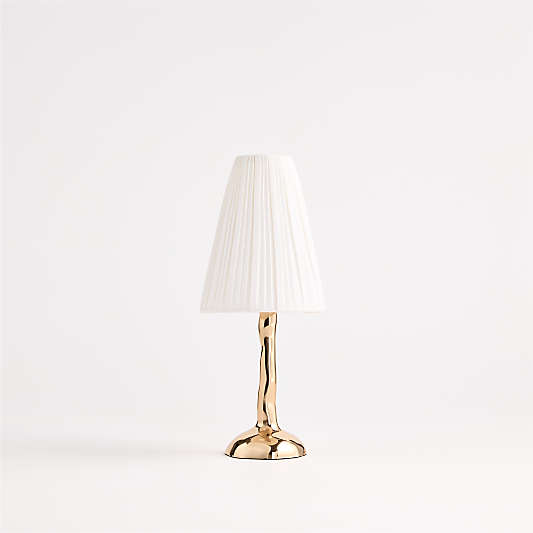 Colette Hammered Brass Mini Table Lamp with Fabric Shade 13"