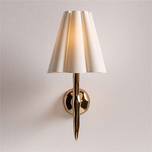 Colette Hammered Brass Wall Sconce Light