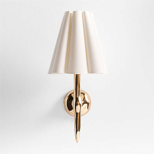 Colette Hammered Brass Wall Sconce Light