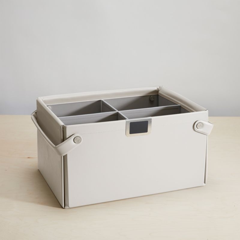 Folden Lane Medium Cream White Rectangular Collapsible Storage Baskets ...