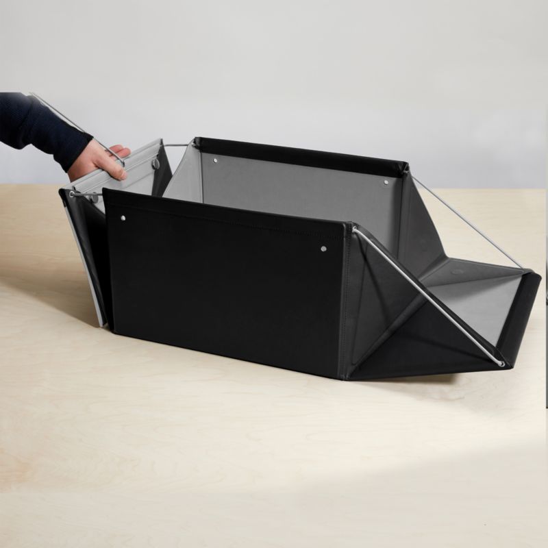 Folden Lane Small Black Rectangular Collapsible Storage Basket | Crate ...