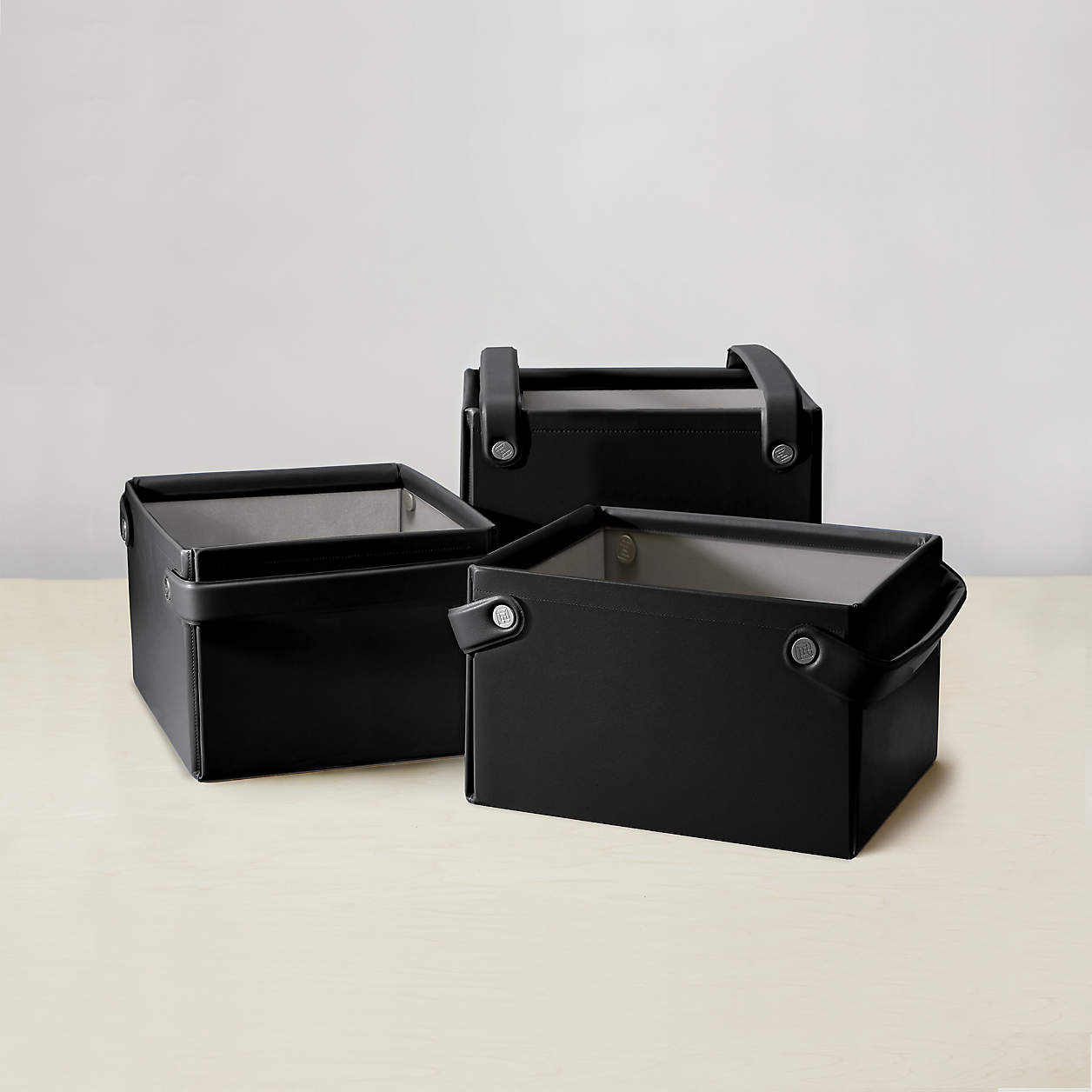 Folden Lane ExtraSmall Black Rectangular Collapsible Storage Baskets, Set of 3 Crate & Barrel