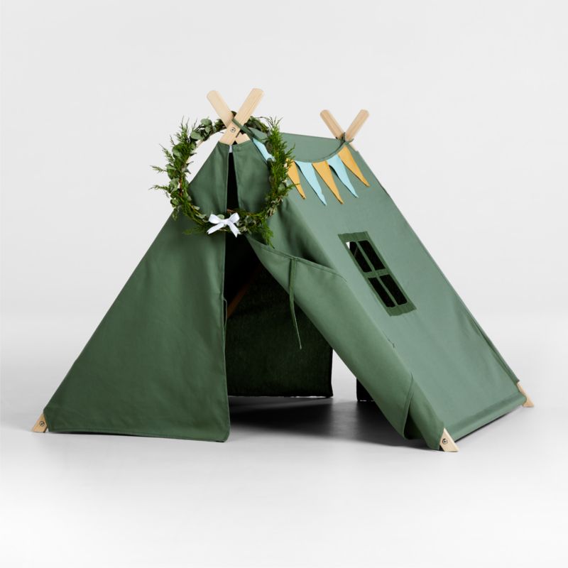 Green Collapsible Kids Canvas Play Tent - image 8 of 12