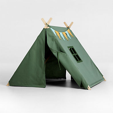 View Green Collapsible Kids Canvas Play Tent details